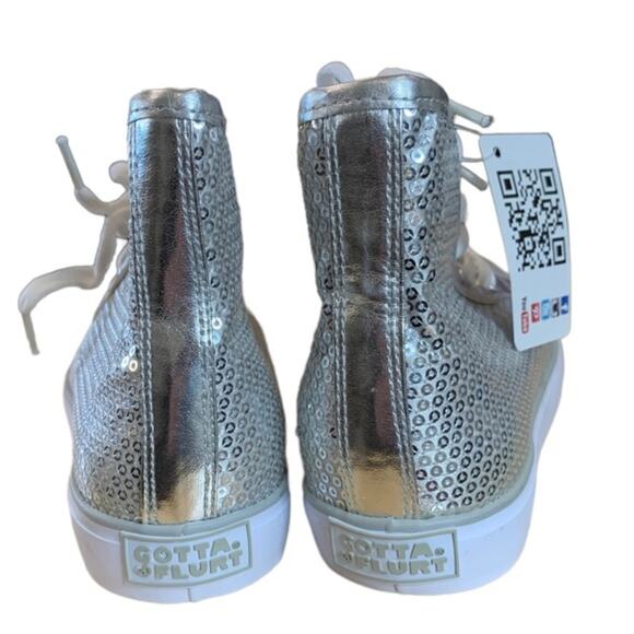 Gotta Flurt. Girls high top glitter Lace-up sneakers size size 2 - Picture 5 of 6